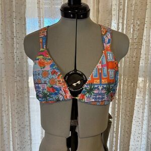 Colorful Patterned Bikini Top